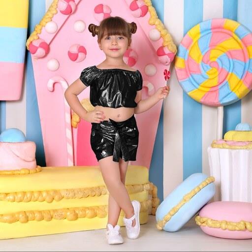 کراپ و شلوارک دخترانه مدل سلینا کد 1134